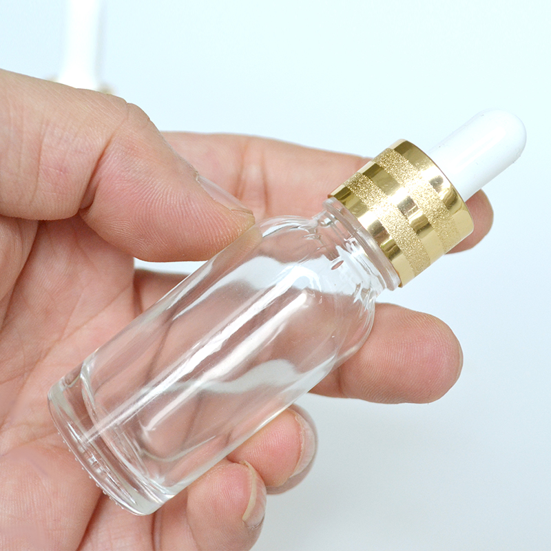 low moq custom essential oil 30ml 1oz 60ml glass dropper bottle with gold cap