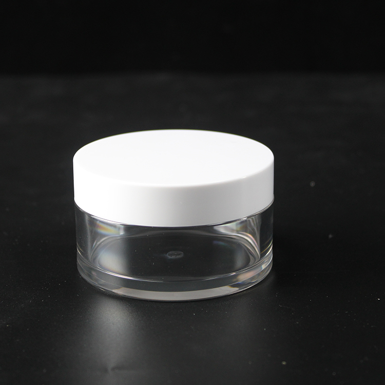 low moq customized transparent cosmetic packaging face cream cosmetic powder injection bottle jar packaging