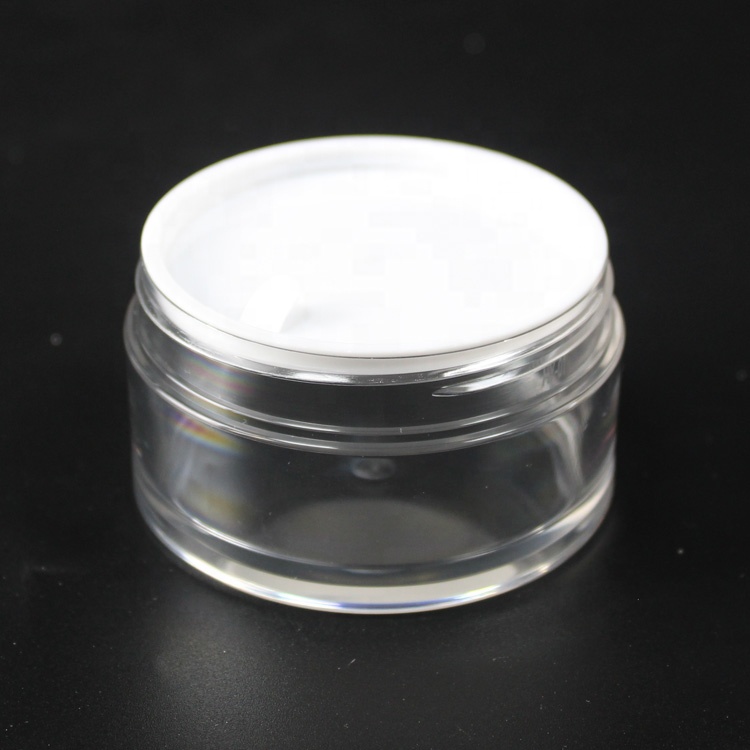 low moq customized transparent cosmetic packaging face cream cosmetic powder injection bottle jar packaging