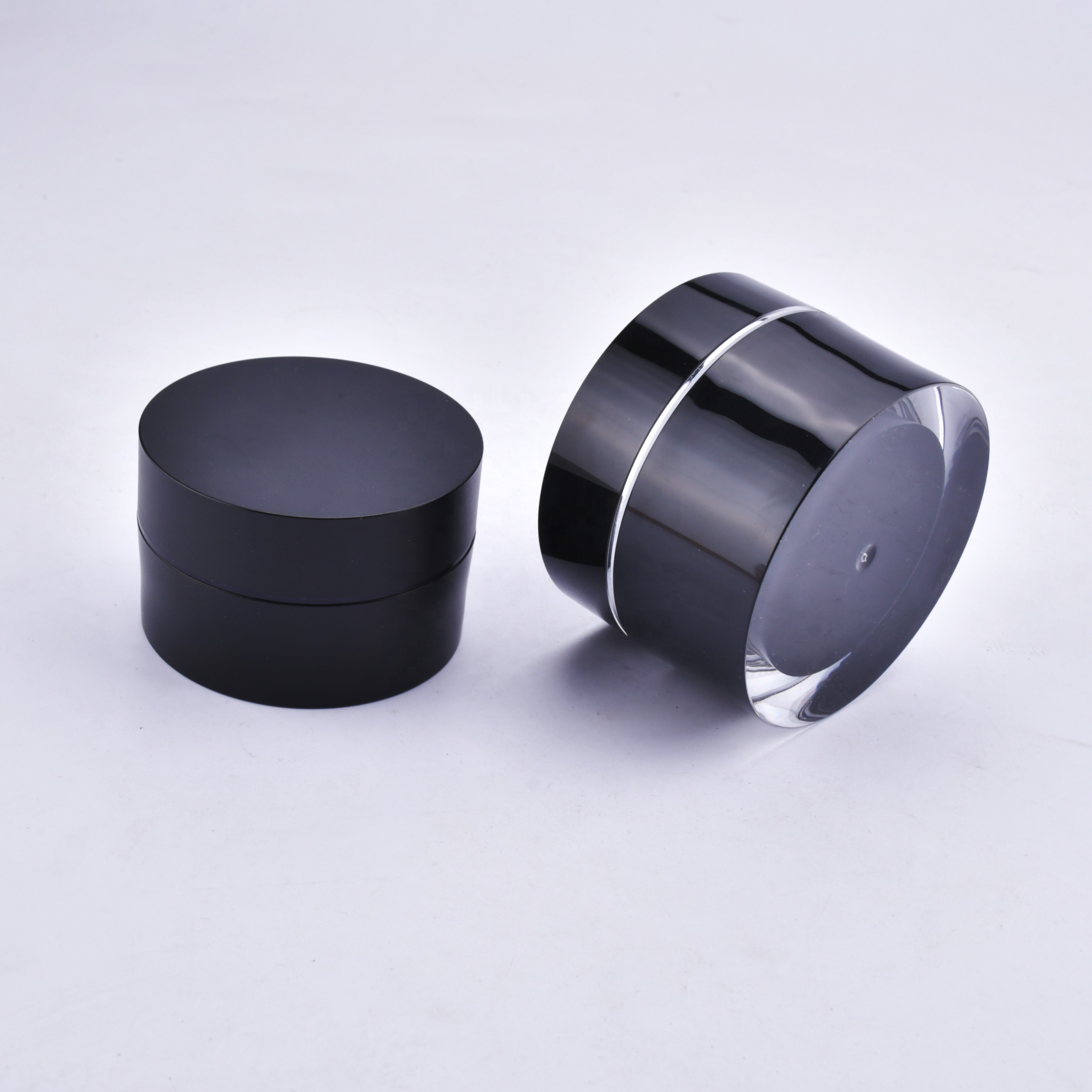 low moq in stock shiny cream jar round skincare containers 15g
