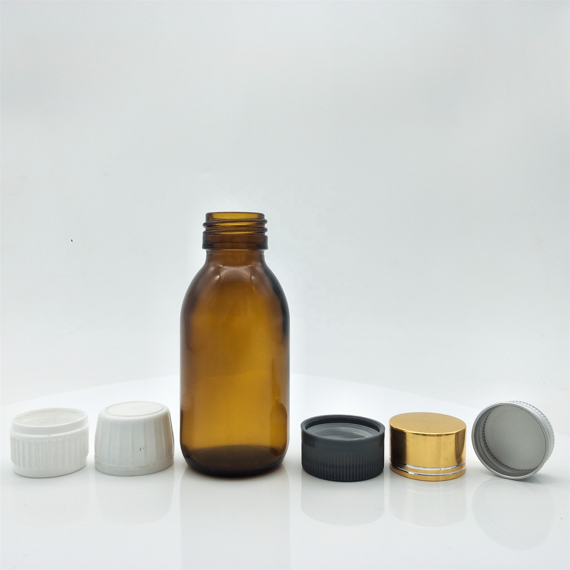 low price 100ml amber glass bottle for syrup