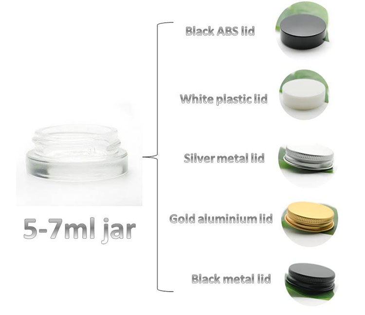 low profile cosmetic makeup 7g 7ml clear lip balm container with aluminum lid