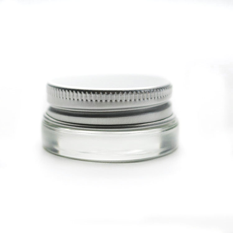 low profile cosmetic makeup 7g 7ml clear lip balm container with aluminum lid