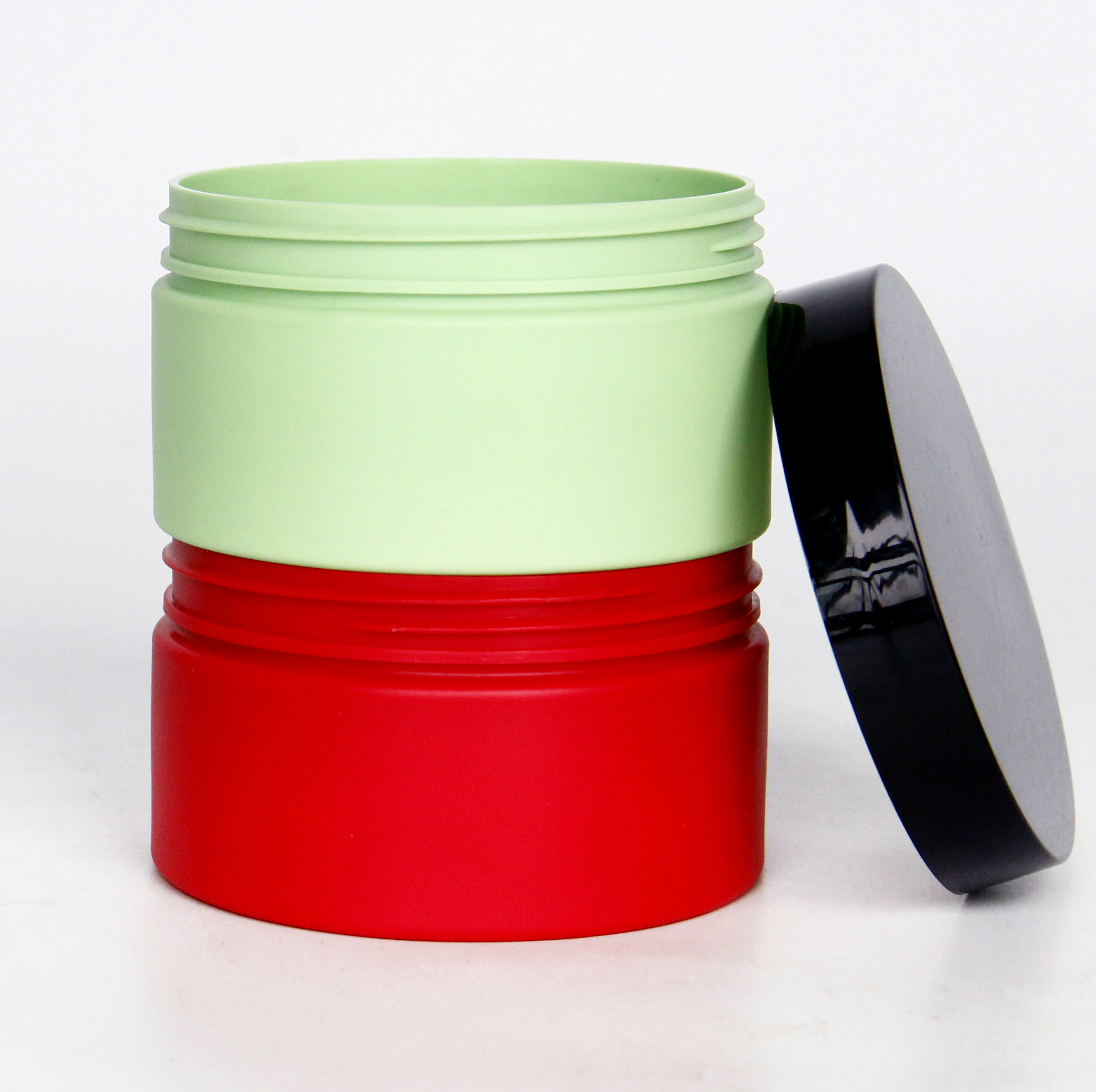low profile packaging jar with steel lid 100ml 3 oz pot with wide open cosmetic jar for skincare body lotion