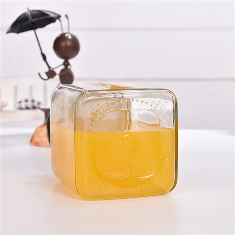 lower price customized square glass jars for jam and pickle with metal lids