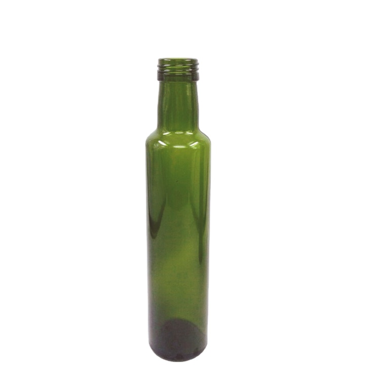 lower price dark green round glass olive oil bottle with cap 250ml 500ml