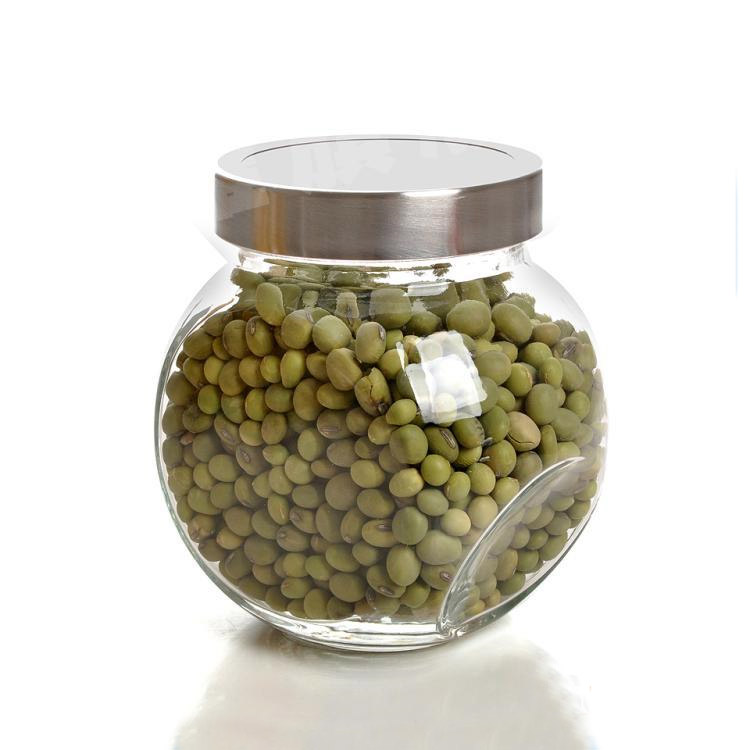 lower price unique shape sealed glass candy jar with acrylic cap 50ml 200ml