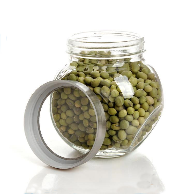 lower price unique shape sealed glass candy jar with acrylic cap 50ml 200ml