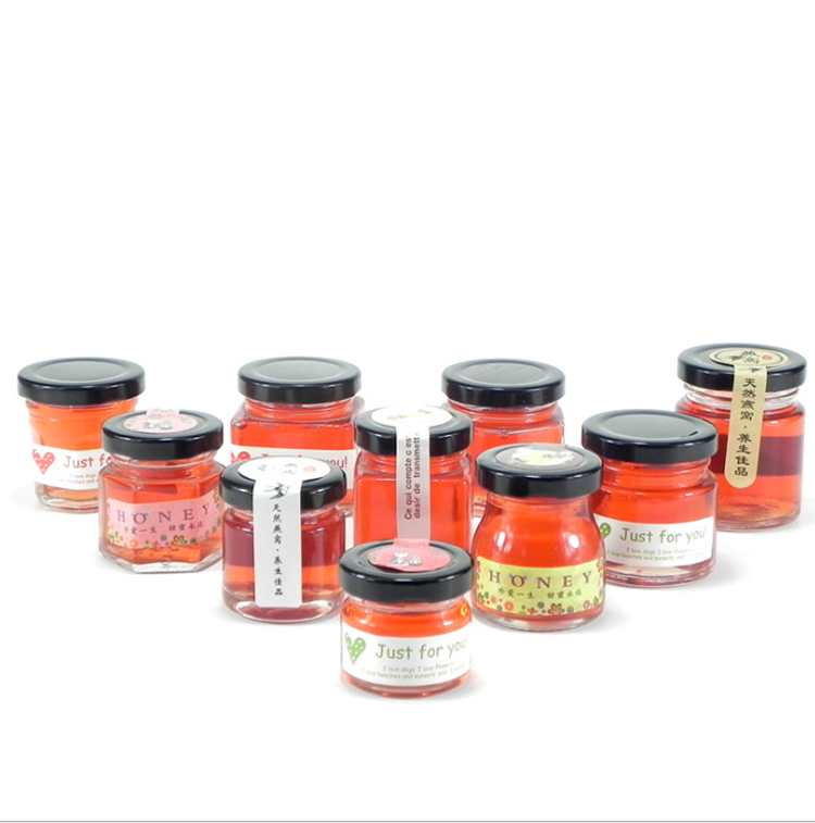 lower price wholesale various size mini round/square /hexagon shape  jam jelly glass jar with metal lid