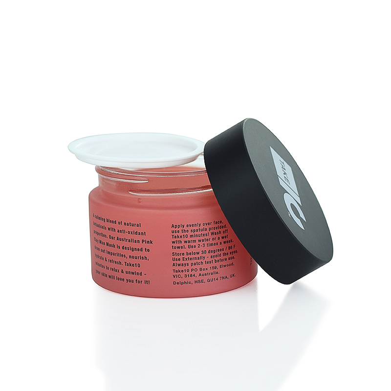 luxury 100ml glass jars 5g 10g 20g 30g 50g 100g 200g custom frosted coral glass cream jar matte black lid