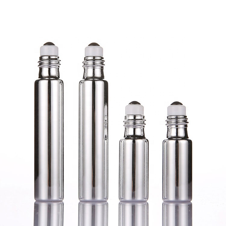 luxury 10ml mini travel empty custom rose gold/silver perfume roller ball roll on bottle for essential oil