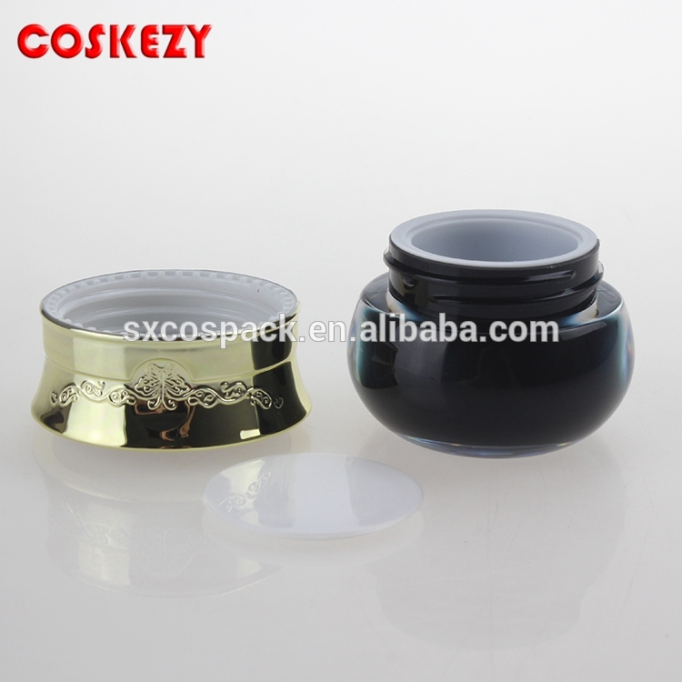 luxury 12g black skin care cream jar acrylic jar