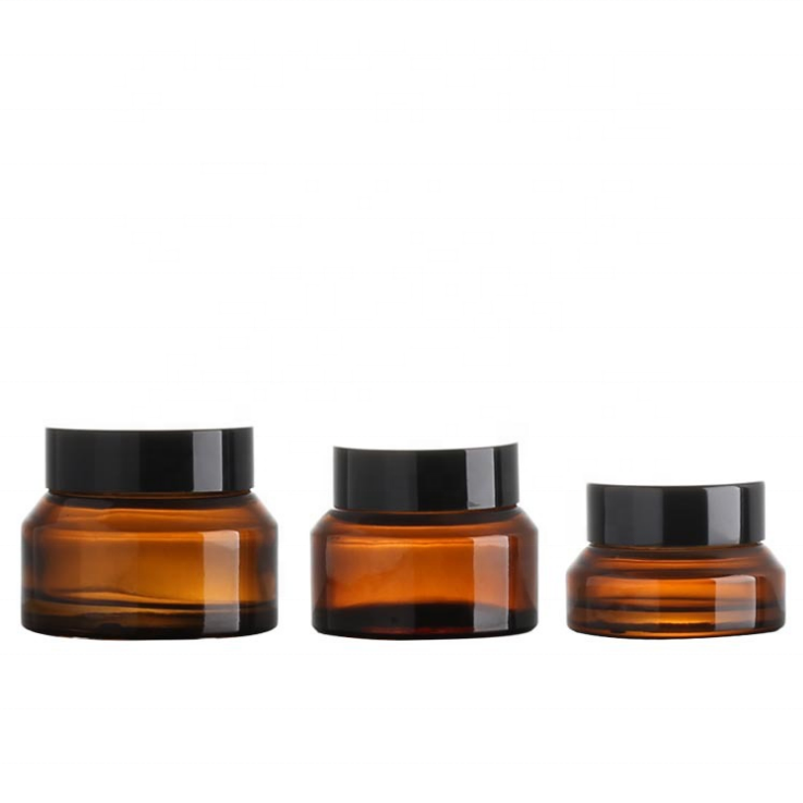 luxury 15g 30g 50g amber cosmetics packaging and containers glass cream jar