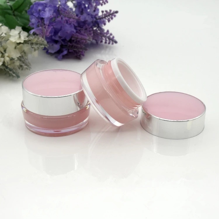 luxury 15g acrylic pink cream jar cosmetics packaging containers with stock