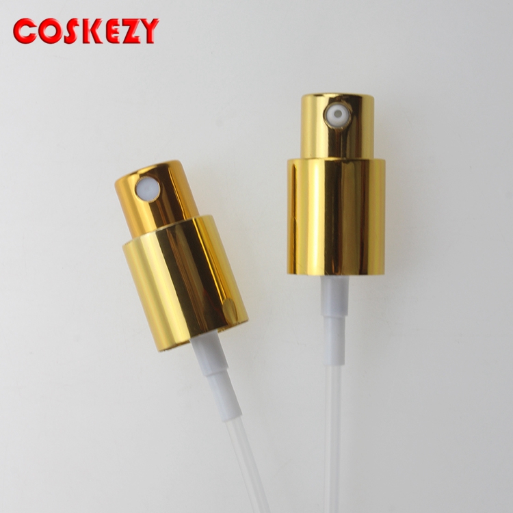 luxury 15ml empty silver/gold glass serum bottle with pump