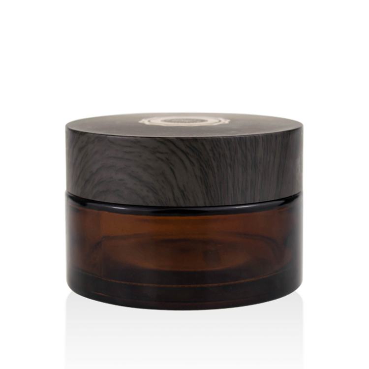 luxury 1oz 2oz 4oz 16oz 8oz 5g 10g 20g 30g 50g 100g 200g suger body scrub cream thick heavy amber glass jar wooden lid