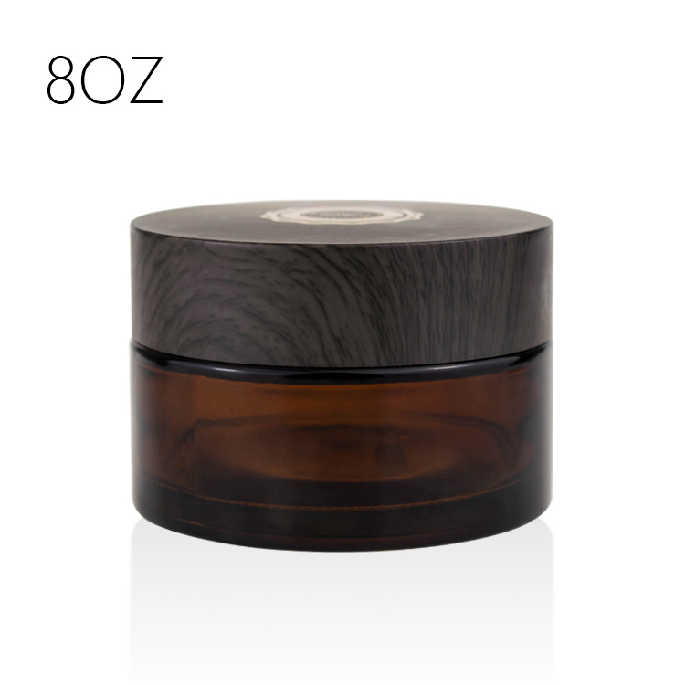 luxury 1oz 2oz 4oz 16oz 8oz 5g 10g 20g 30g 50g 100g 200g suger body scrub cream thick heavy amber glass jar wooden lid