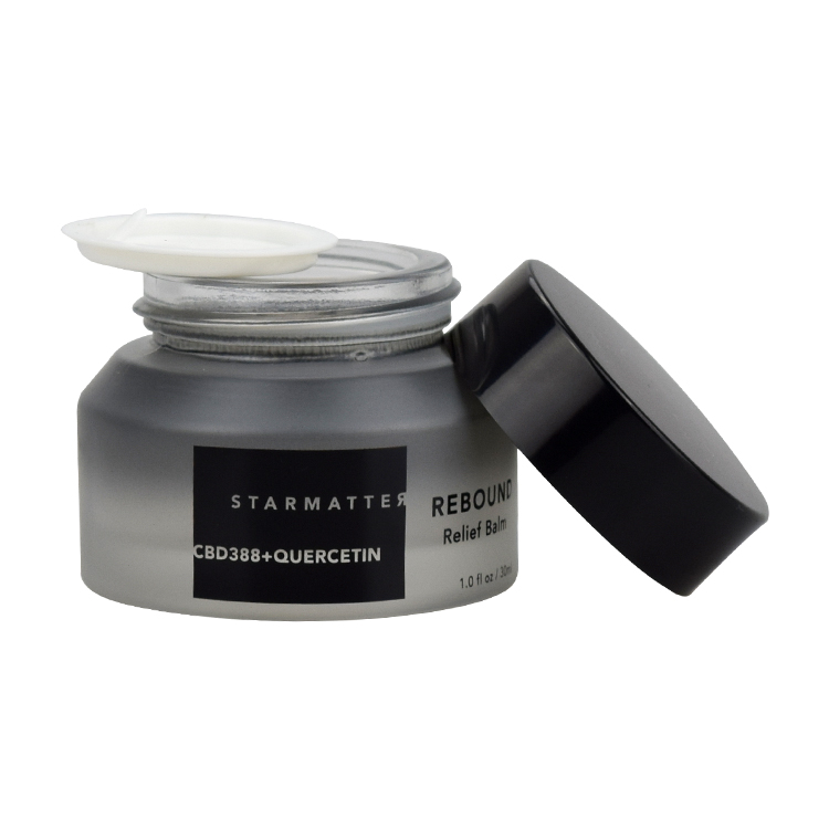 luxury 1oz matte grey frosted glass jar with black lid 15g 30g 50g 100g width mouth cosmetic glass jars