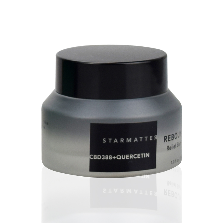 luxury 1oz matte grey frosted glass jar with black lid 15g 30g 50g 100g width mouth cosmetic glass jars