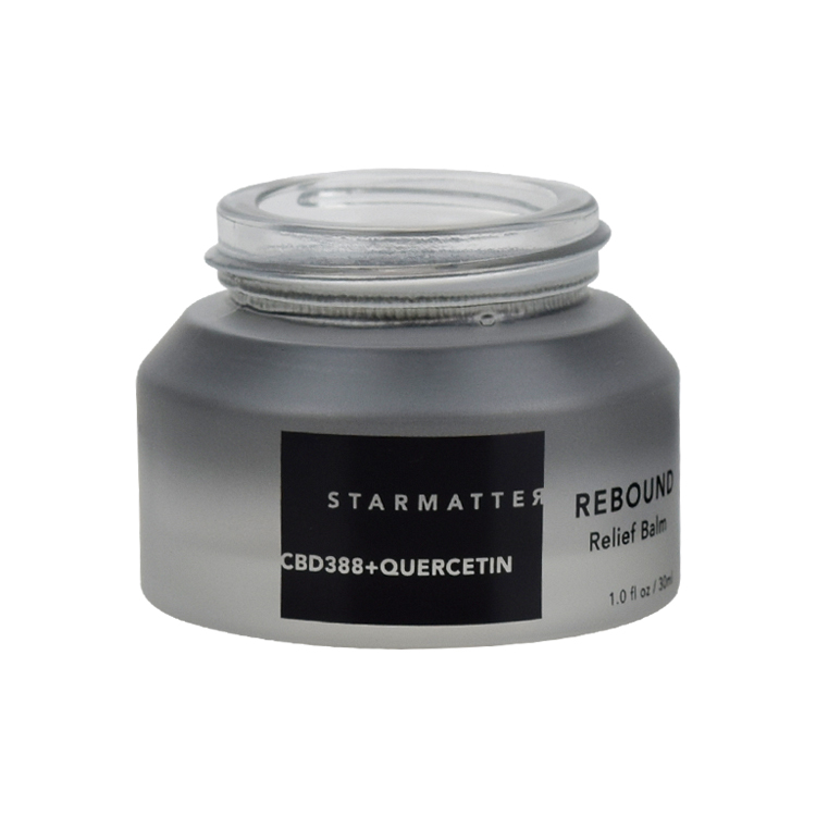 luxury 1oz matte grey frosted glass jar with black lid 15g 30g 50g 100g width mouth cosmetic glass jars