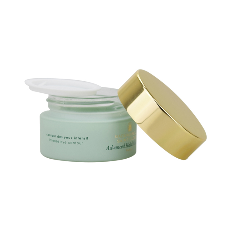 luxury 20ml glass jars 5g 10g 20g 30g 50g 100g 200g gold lid matte green wide mouth glass cream jar