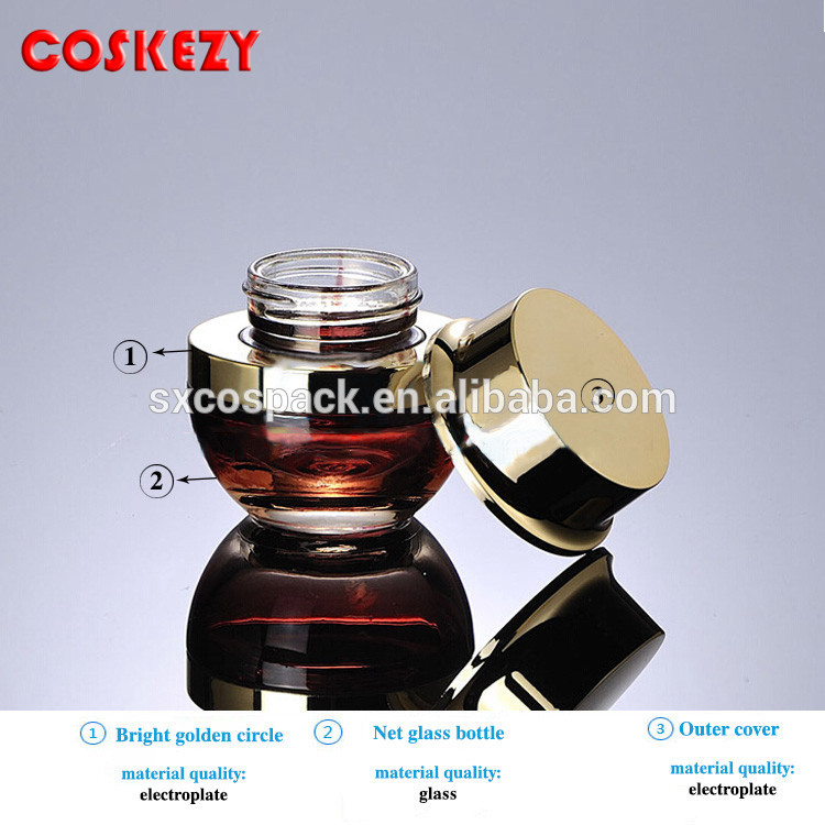 luxury 20ml red empty container for eye cream, glass cram jar from China