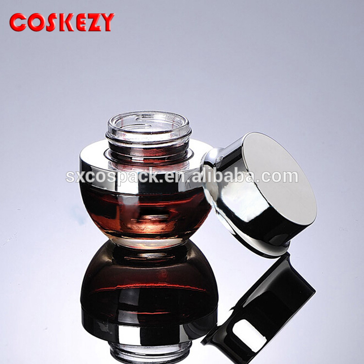 luxury 20ml red empty container for eye cream, glass cram jar from China