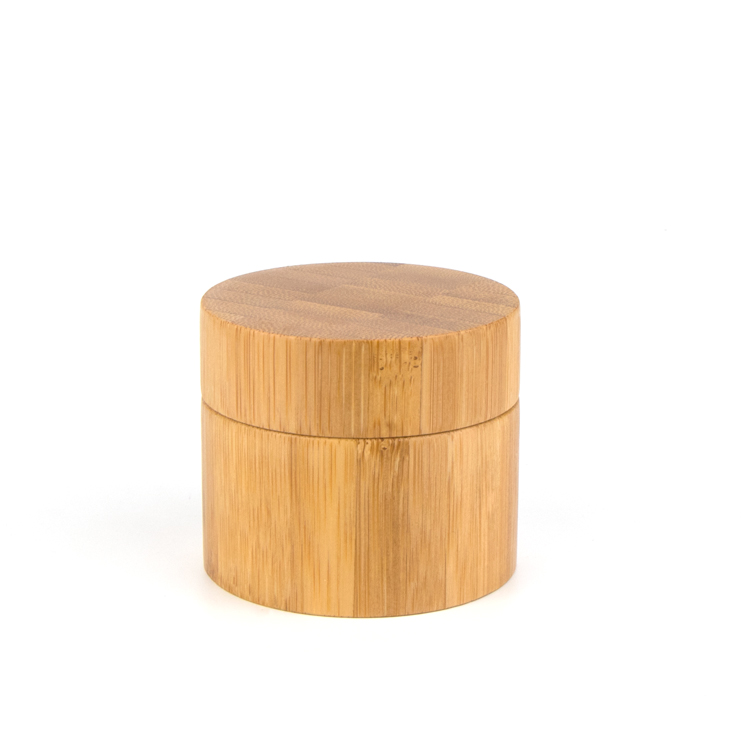luxury 30g 50g skincare glass inside double wall organic bamboo cosmetic packaging jar