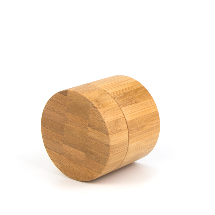 luxury 30g 50g skincare glass inside double wall organic bamboo cosmetic packaging jar