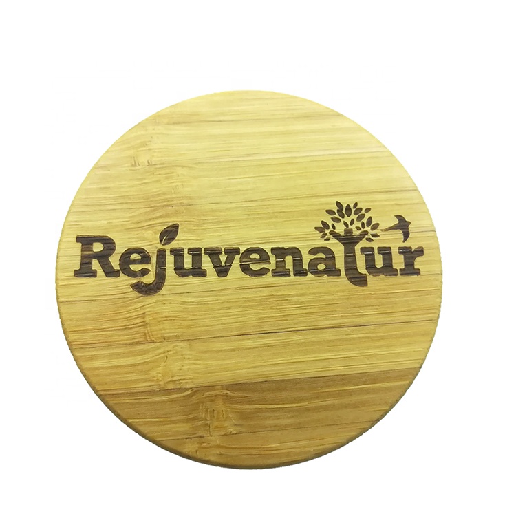 luxury 30g cosmetic frosted glass cream jar with bamboo wood cap