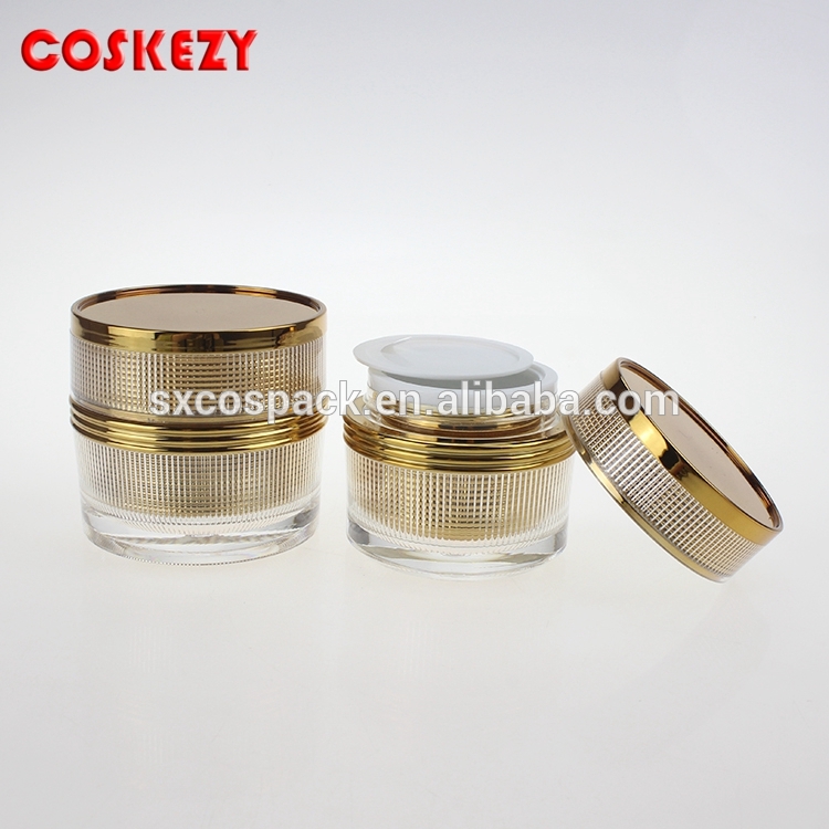 luxury 30g gold plastic cosmetic acrylic cream jar facial mask /face cream