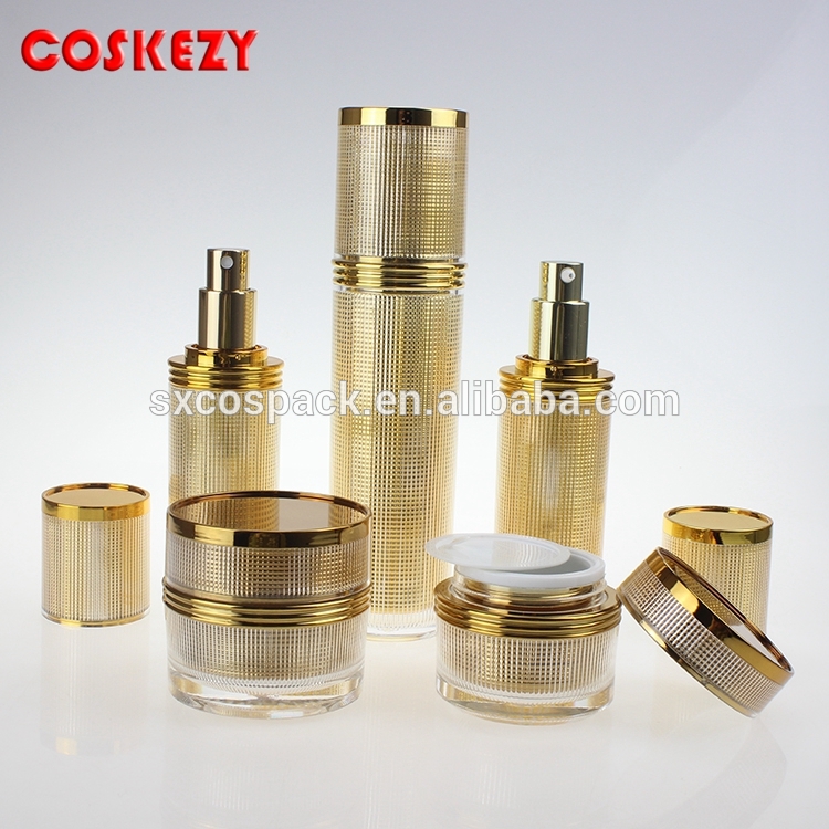 luxury 30g gold plastic cosmetic acrylic cream jar facial mask /face cream