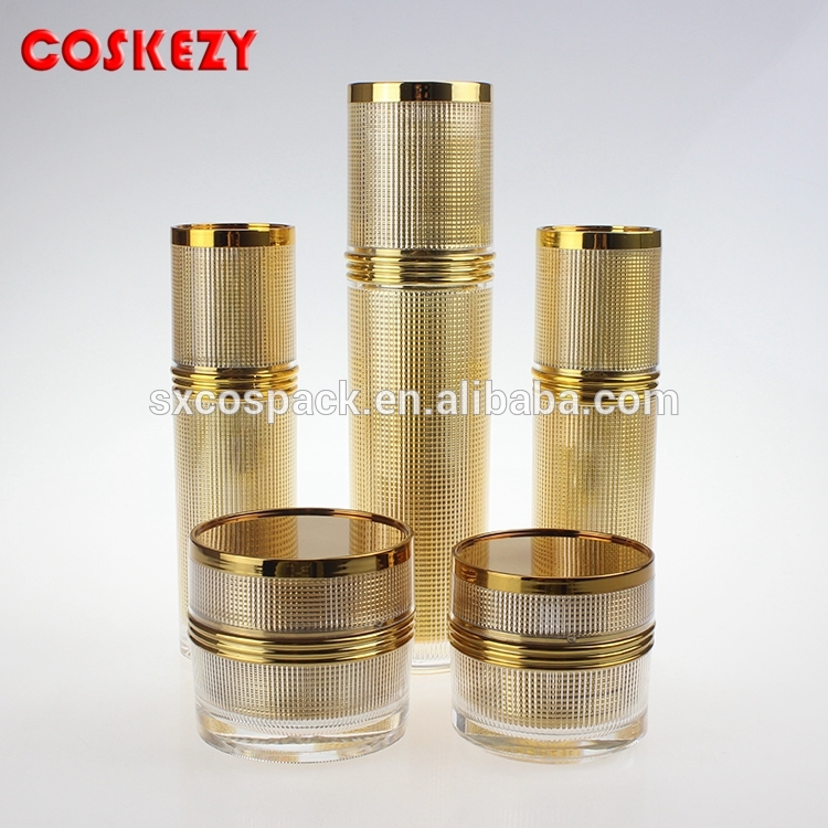 luxury 30g gold plastic cosmetic acrylic cream jar facial mask /face cream