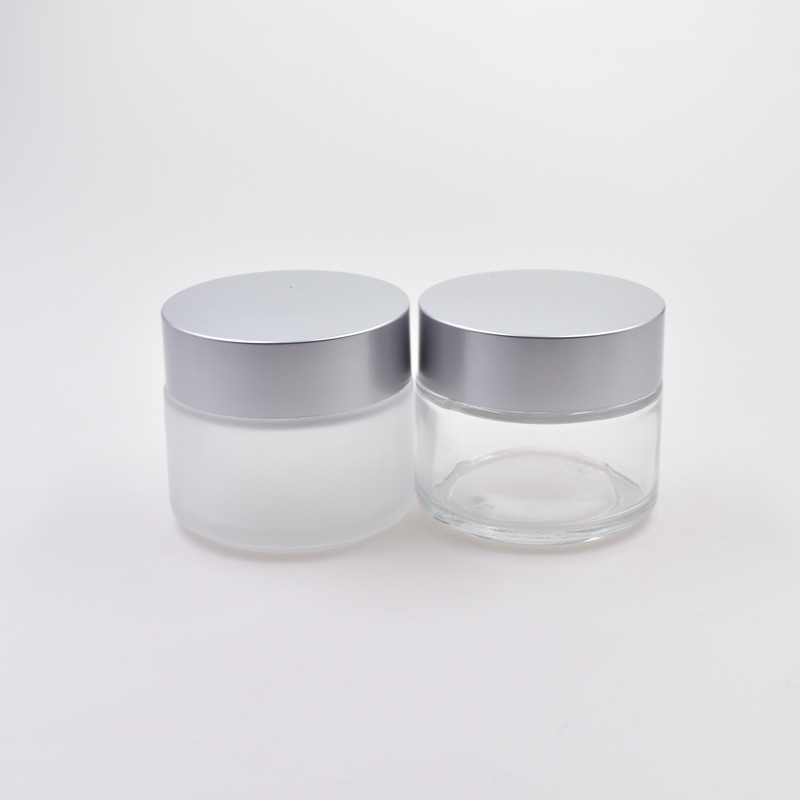 luxury 30ml 30g white screw cap cosmetic containers for skin care sample testing glass bottle empty makeup cream jars with lids