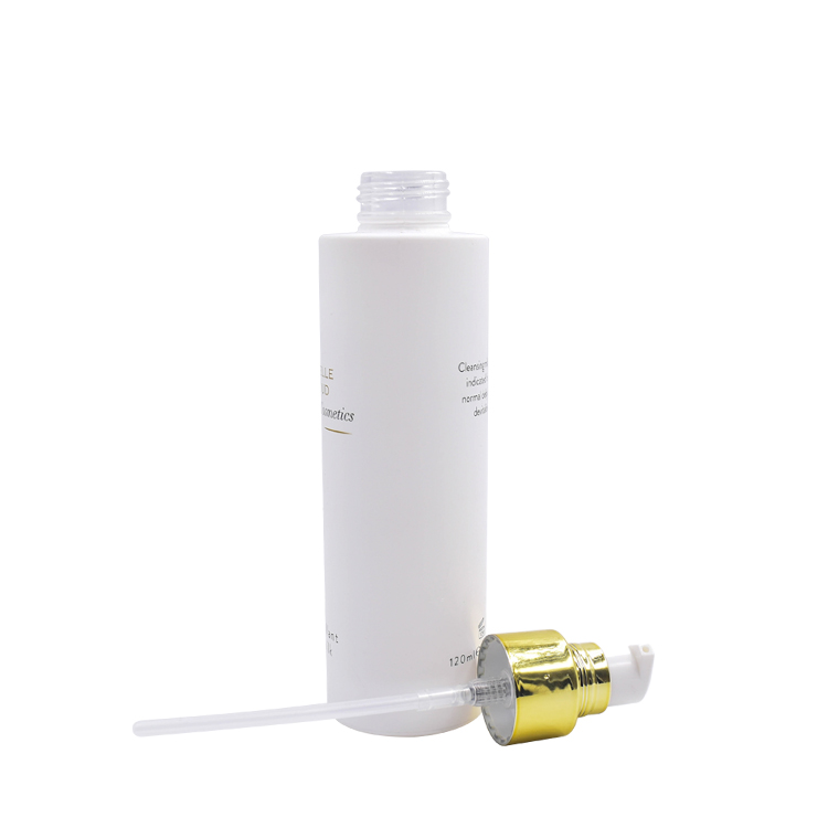 luxury 30ml 50ml 100ml 120ml 150ml round white serum cosmetics containers and packaging glass bottlesfor liquor with gold cap