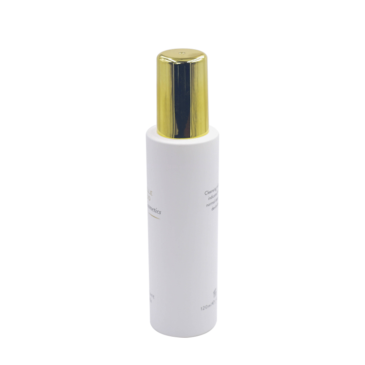 luxury 30ml 50ml 100ml 120ml 150ml round white serum cosmetics containers and packaging glass bottlesfor liquor with gold cap