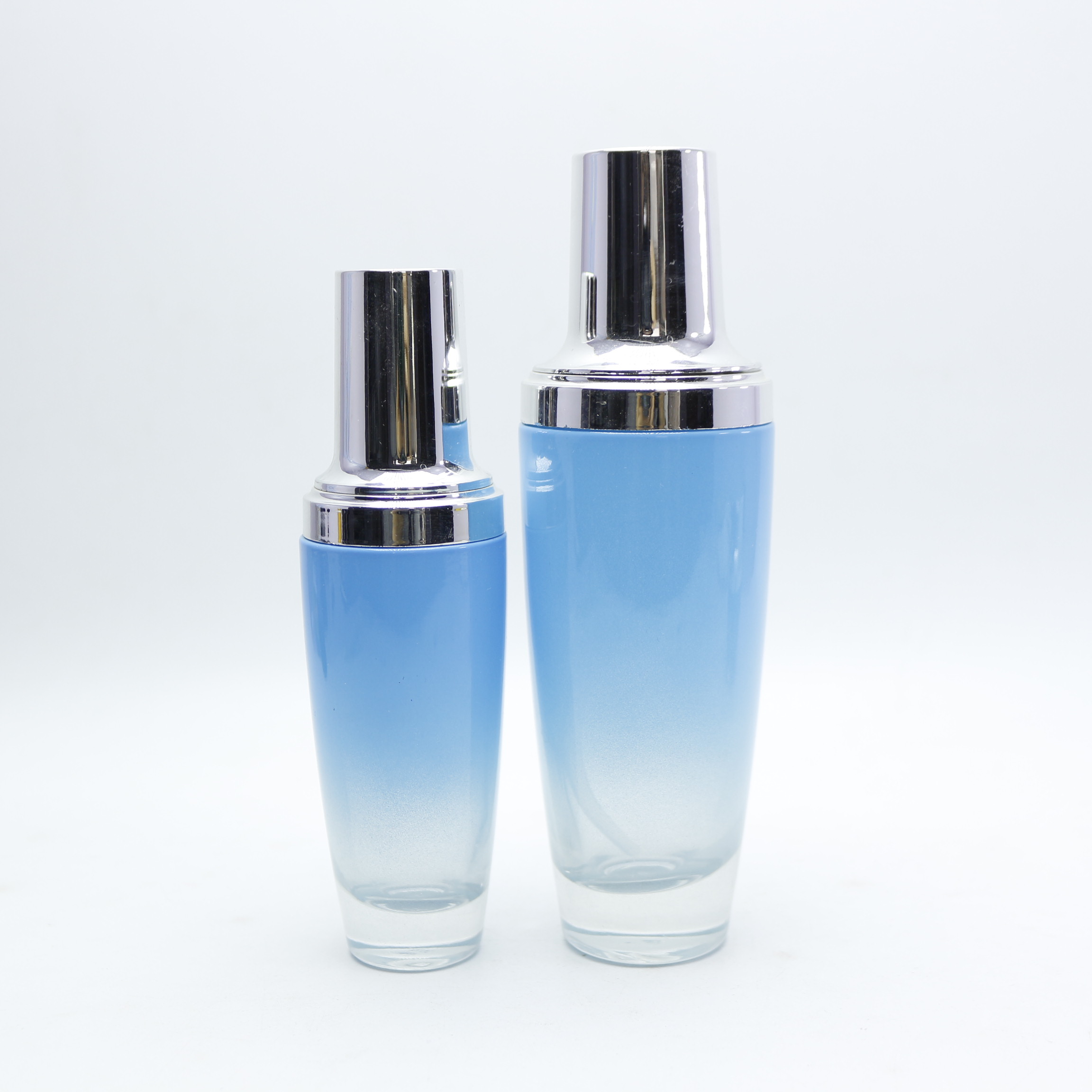 luxury 30ml 50ml 100ml 120ml 20g 30g 50g glass blue lotion bottle and jar set for personal skincare cosmetic LB-45D
