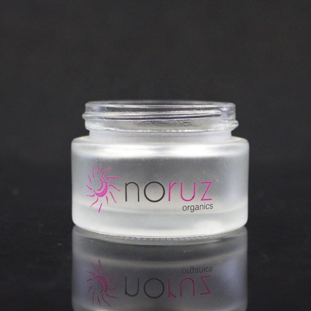 luxury 30ml frosted cosmetic glass cream jar with silver / golden cap high quality skin care use frosted glass jar