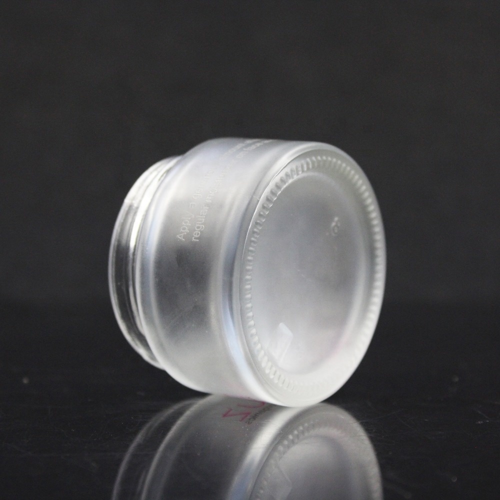 luxury 30ml frosted cosmetic glass cream jar with silver / golden cap high quality skin care use frosted glass jar