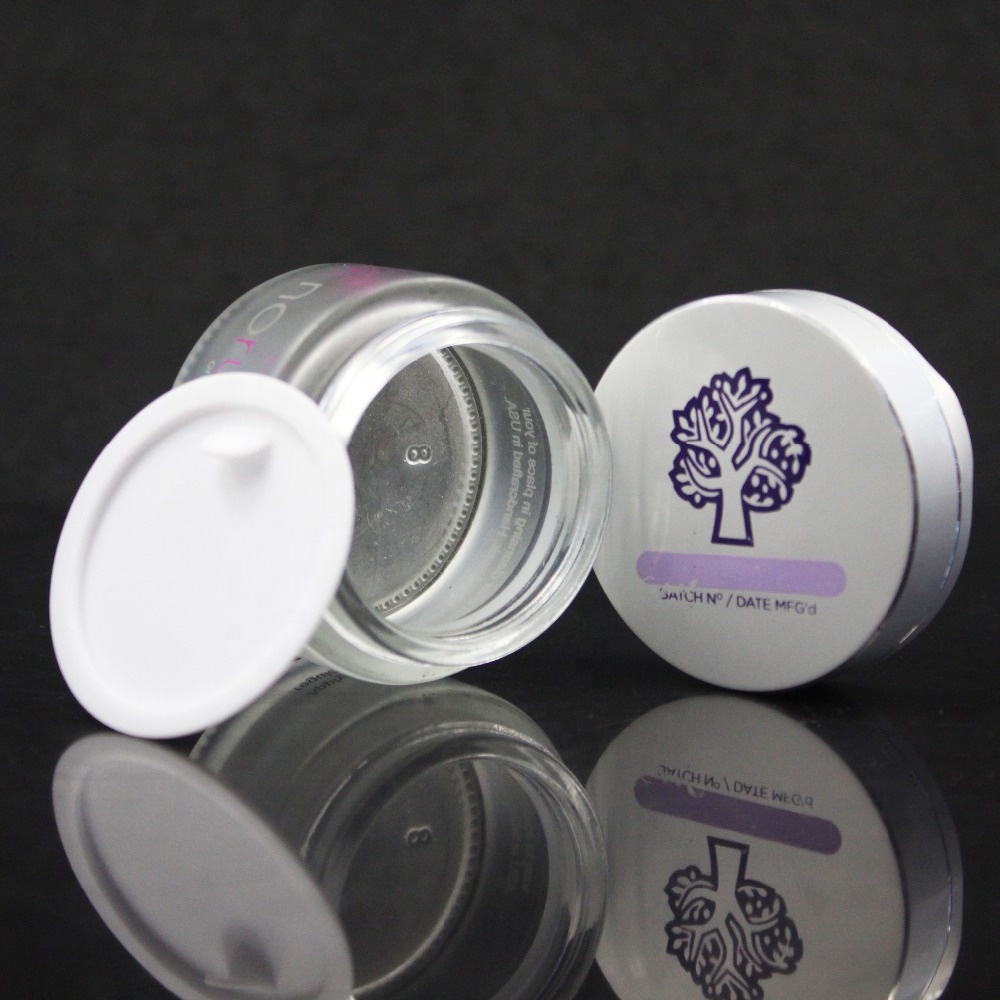 luxury 30ml frosted cosmetic glass cream jar with silver / golden cap high quality skin care use frosted glass jar