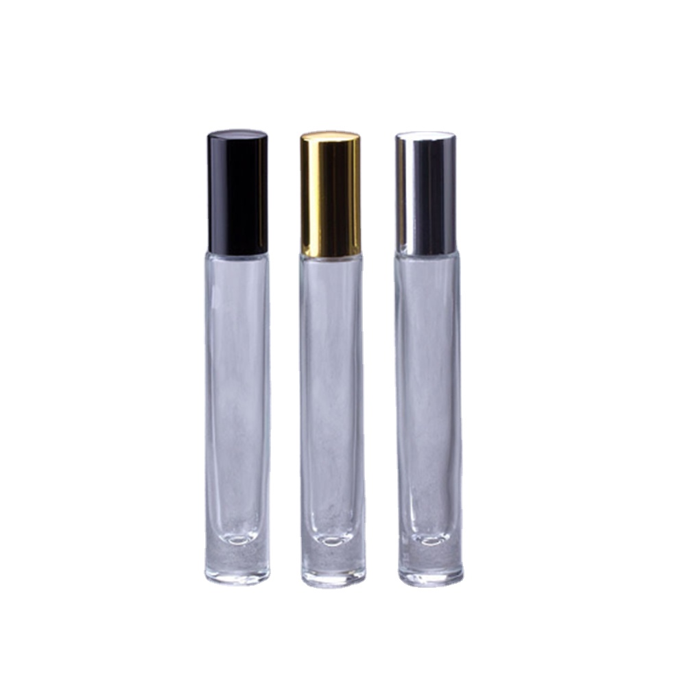 luxury 3ml 5ml 10ml 30ml clear amber frosted blue green perfume glass essential oil roller bottle variety size with golden cap