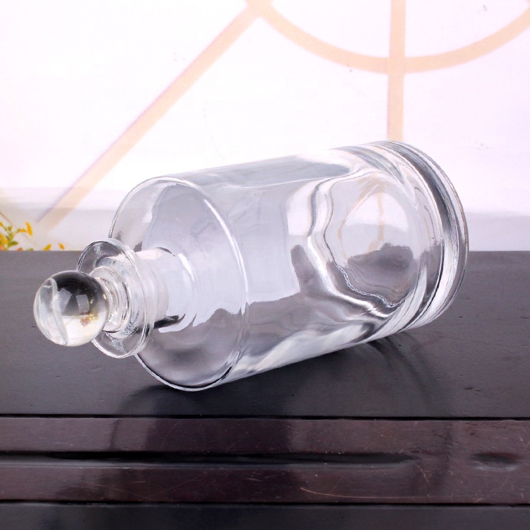 luxury 500ml empty clear glass diffuser bottle round glass aroma bottle with glass stopper