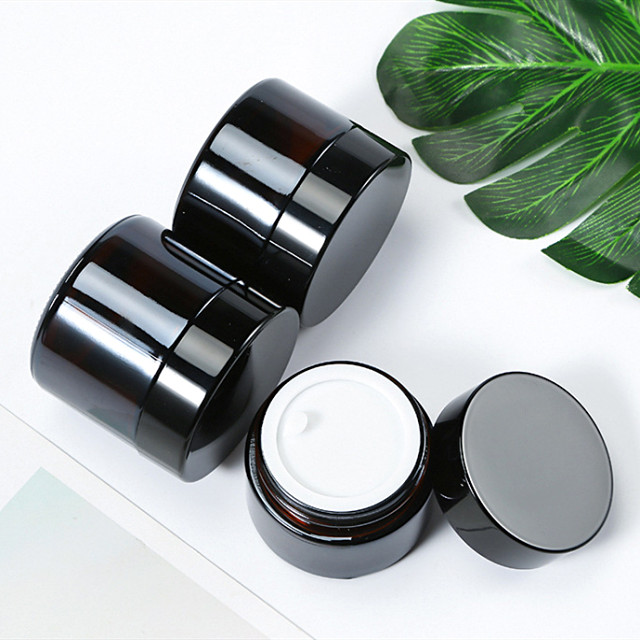 luxury 50g amber clear green glass jar for cosmetic skin care cream