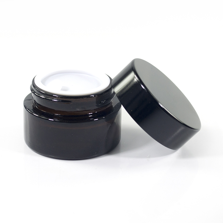 luxury 50g amber clear green glass jar for cosmetic skin care cream