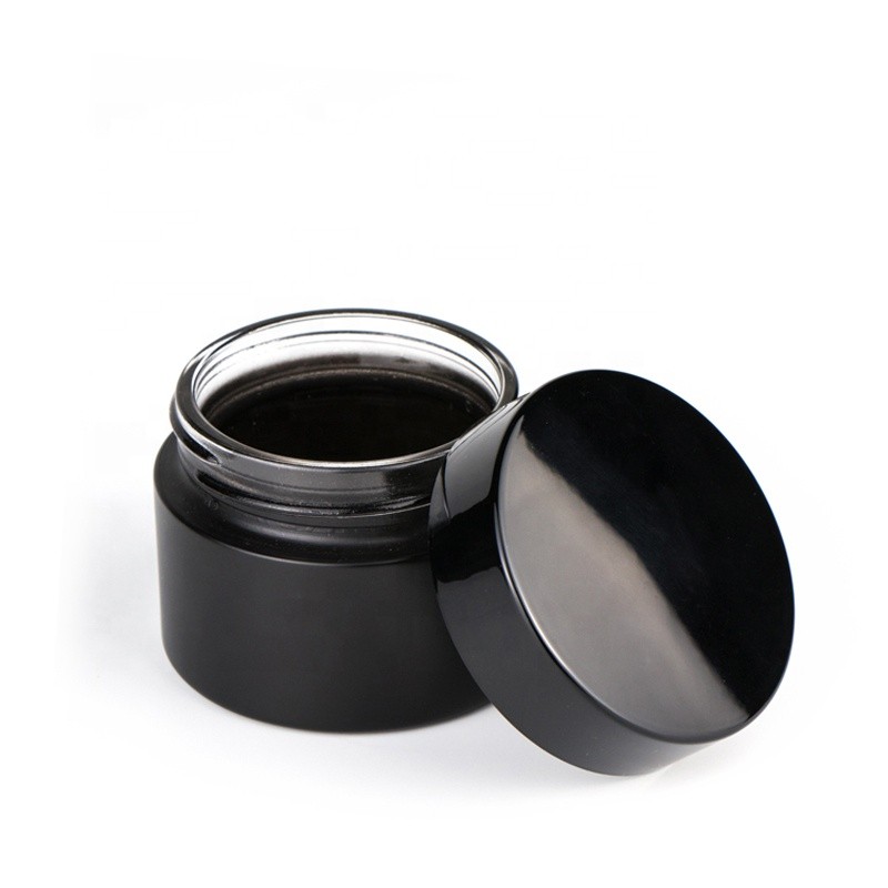 luxury 50g amber clear green glass jar for cosmetic skin care cream