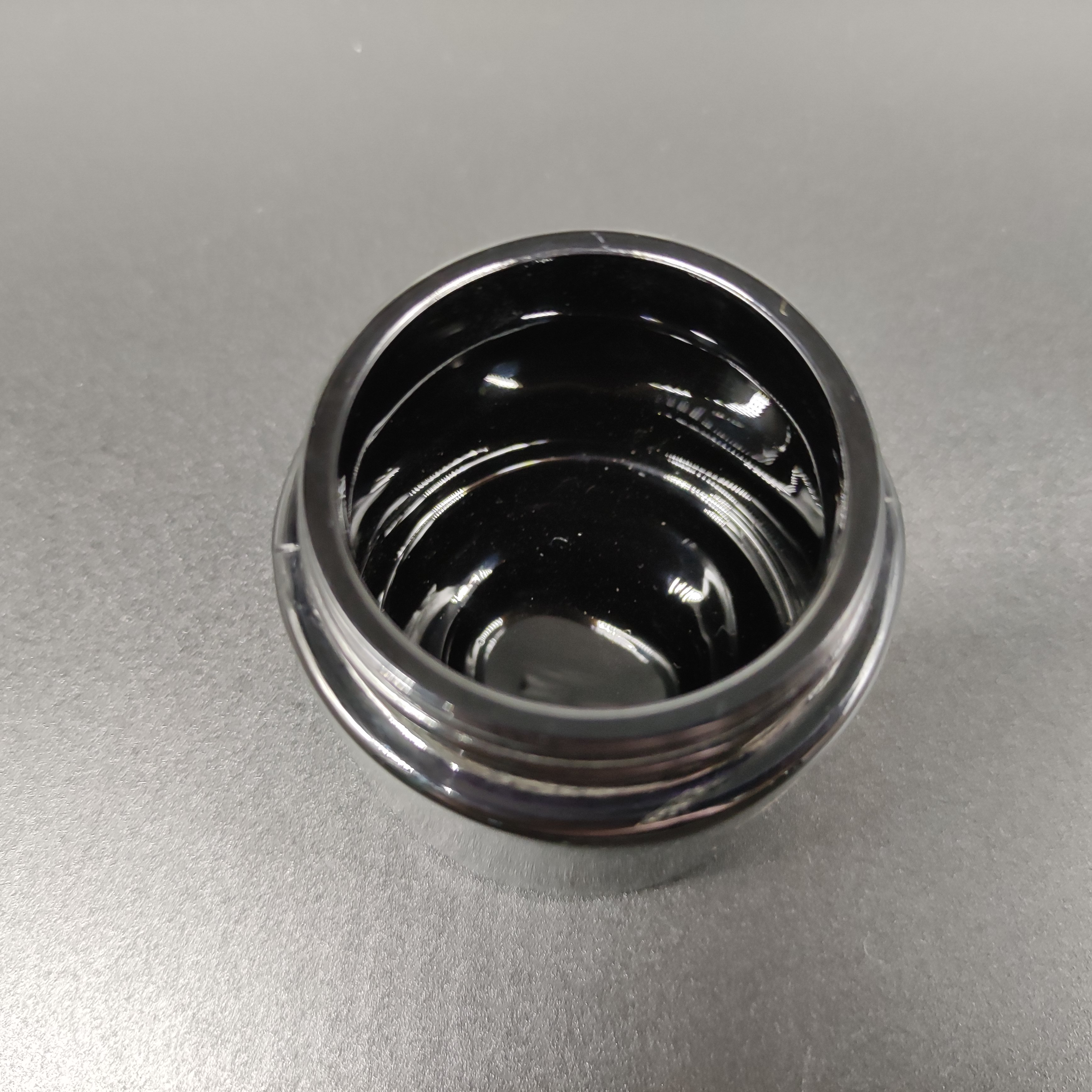 luxury 50ml glass black uv cosmetic cream men's skin care jar hemp smell proof storage with black lid OEM custom print