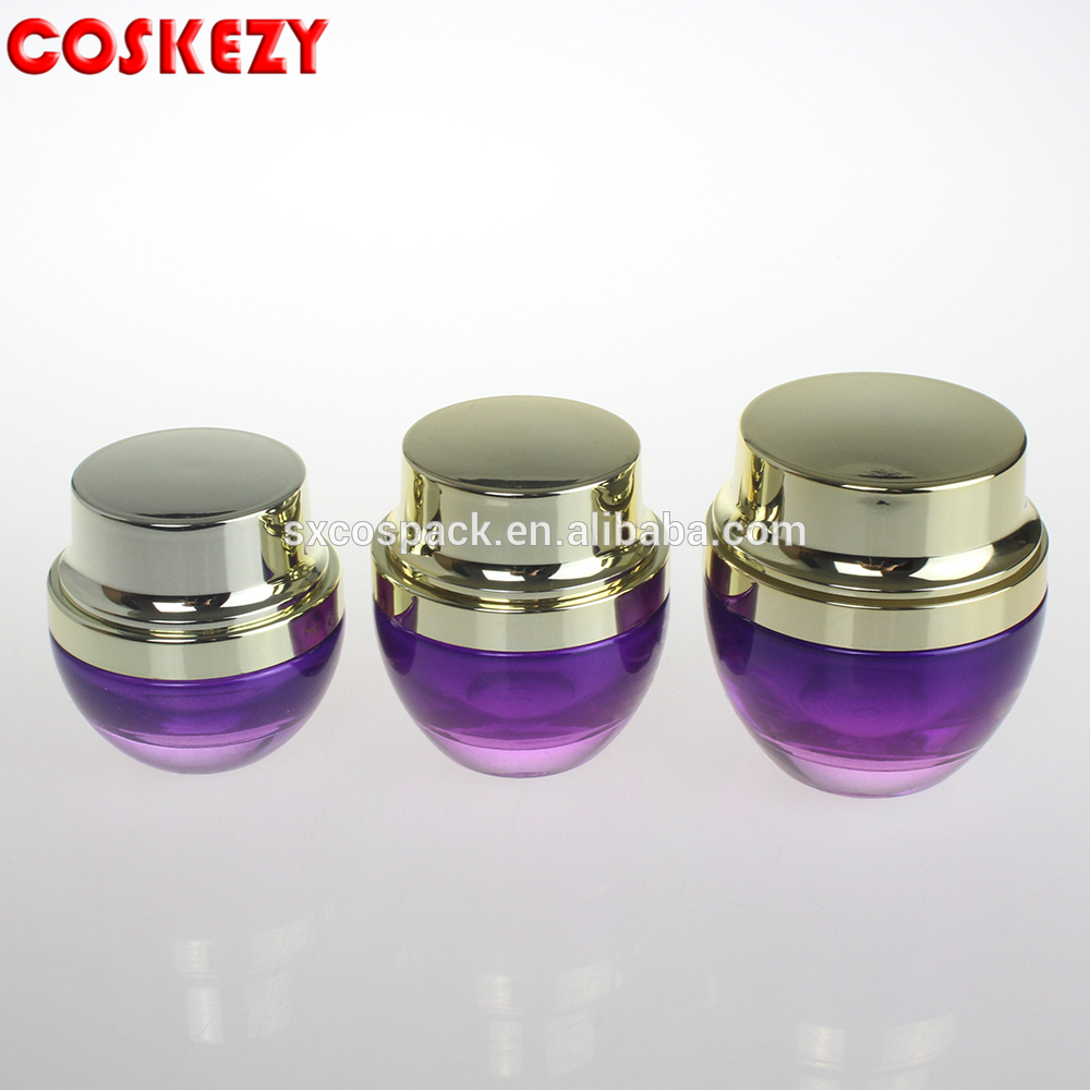 luxury 50ml screw cap empty cosmetic bottles purple cream jar
