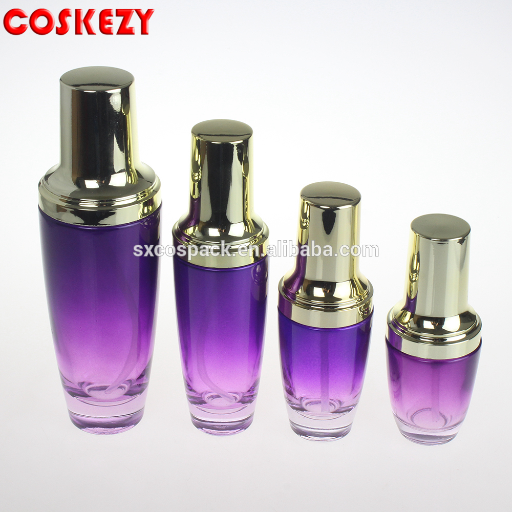 luxury 50ml screw cap empty cosmetic bottles purple cream jar
