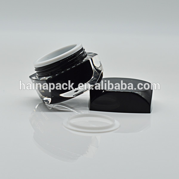 luxury 5g 10g 15g 30g 50g black color acrylic brand packaging plastic empty jar