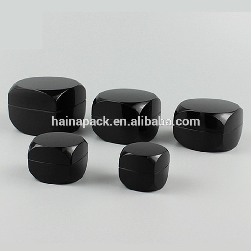 luxury 5g 10g 15g 30g 50g black color acrylic brand packaging plastic empty jar